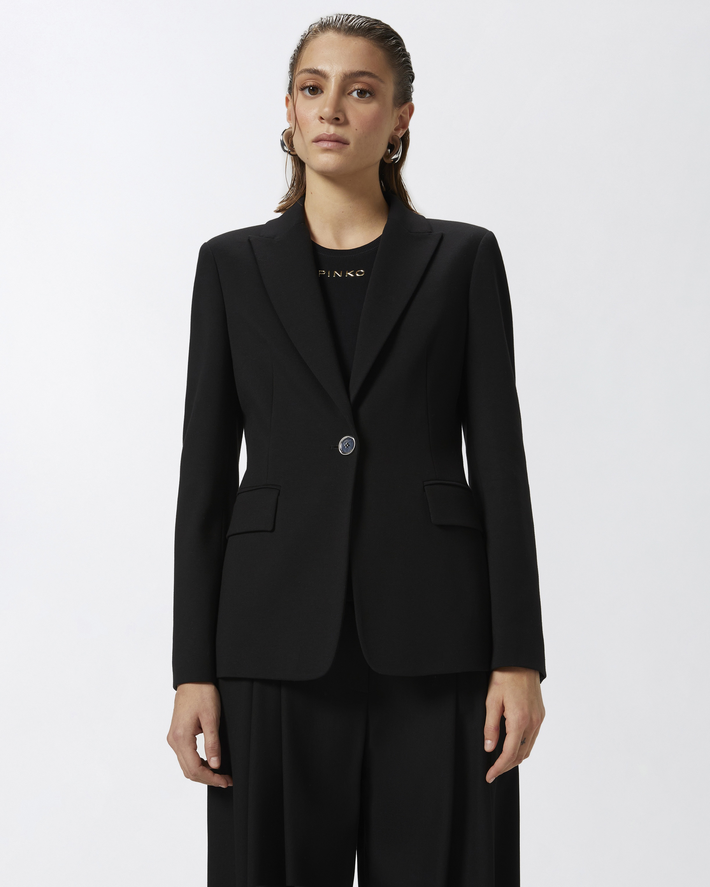 SINGLE-BREASTED TECHNICAL FABRIC BLAZER - 3