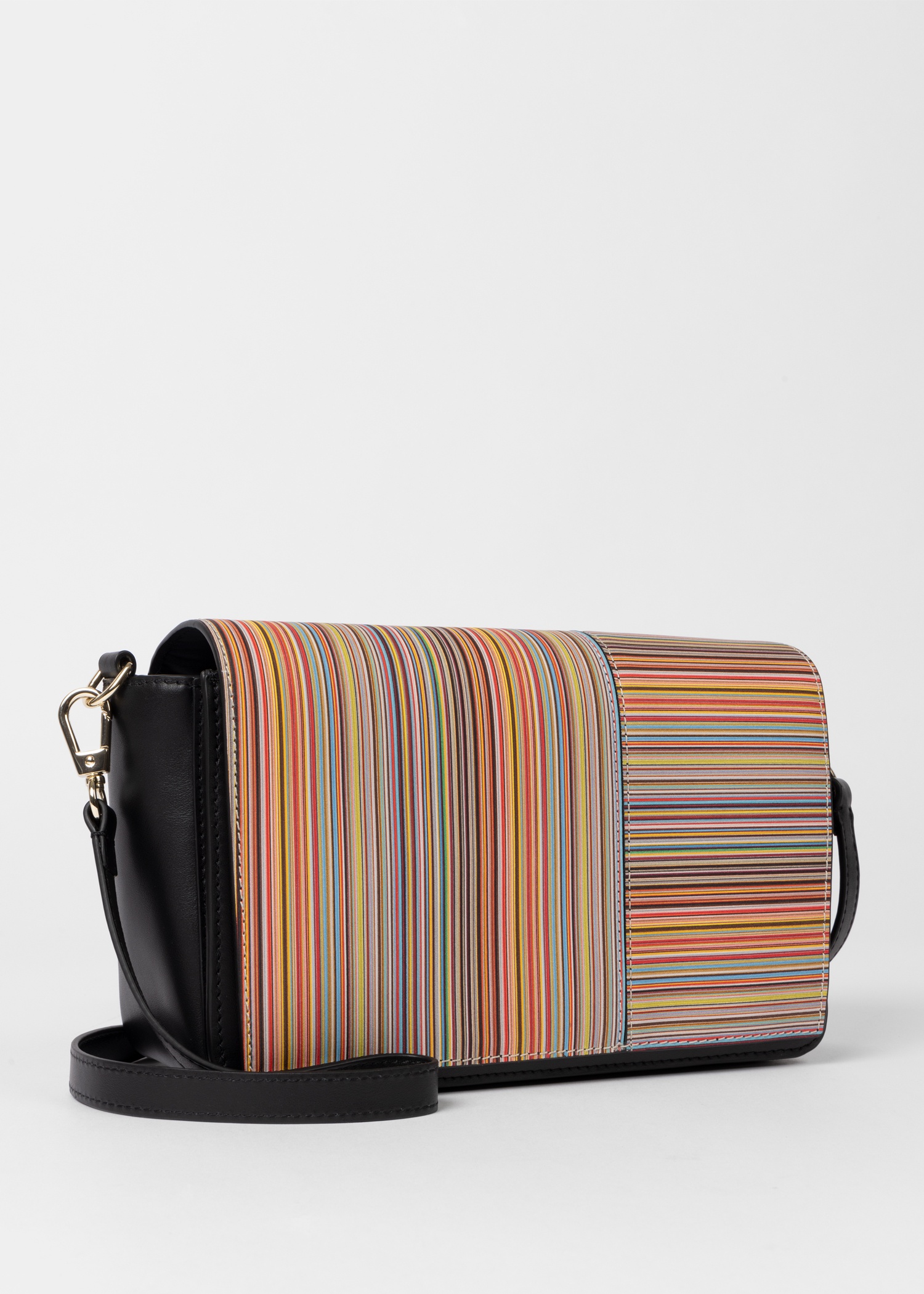 Leather 'Signature Stripe' Flap Cross Body Bag - 3