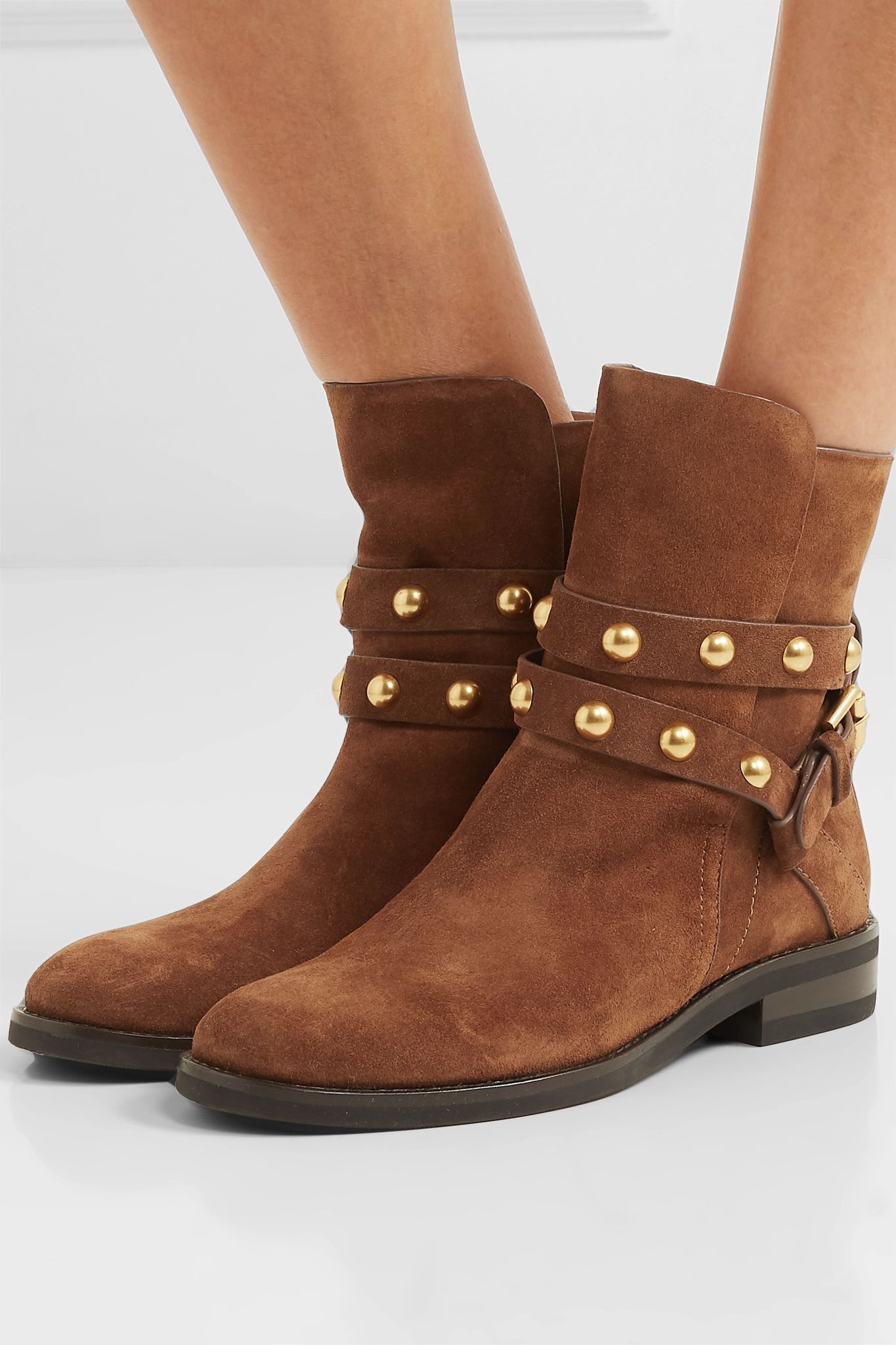 Studded suede ankle boots - 2