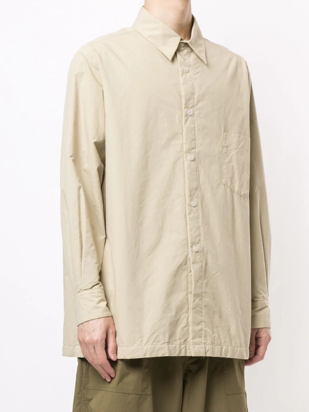 plain button shirt - 3