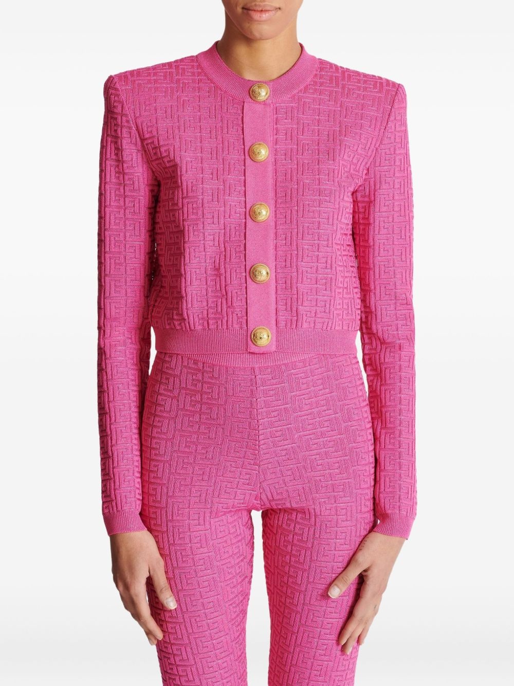 monogram-pattern cardigan - 5
