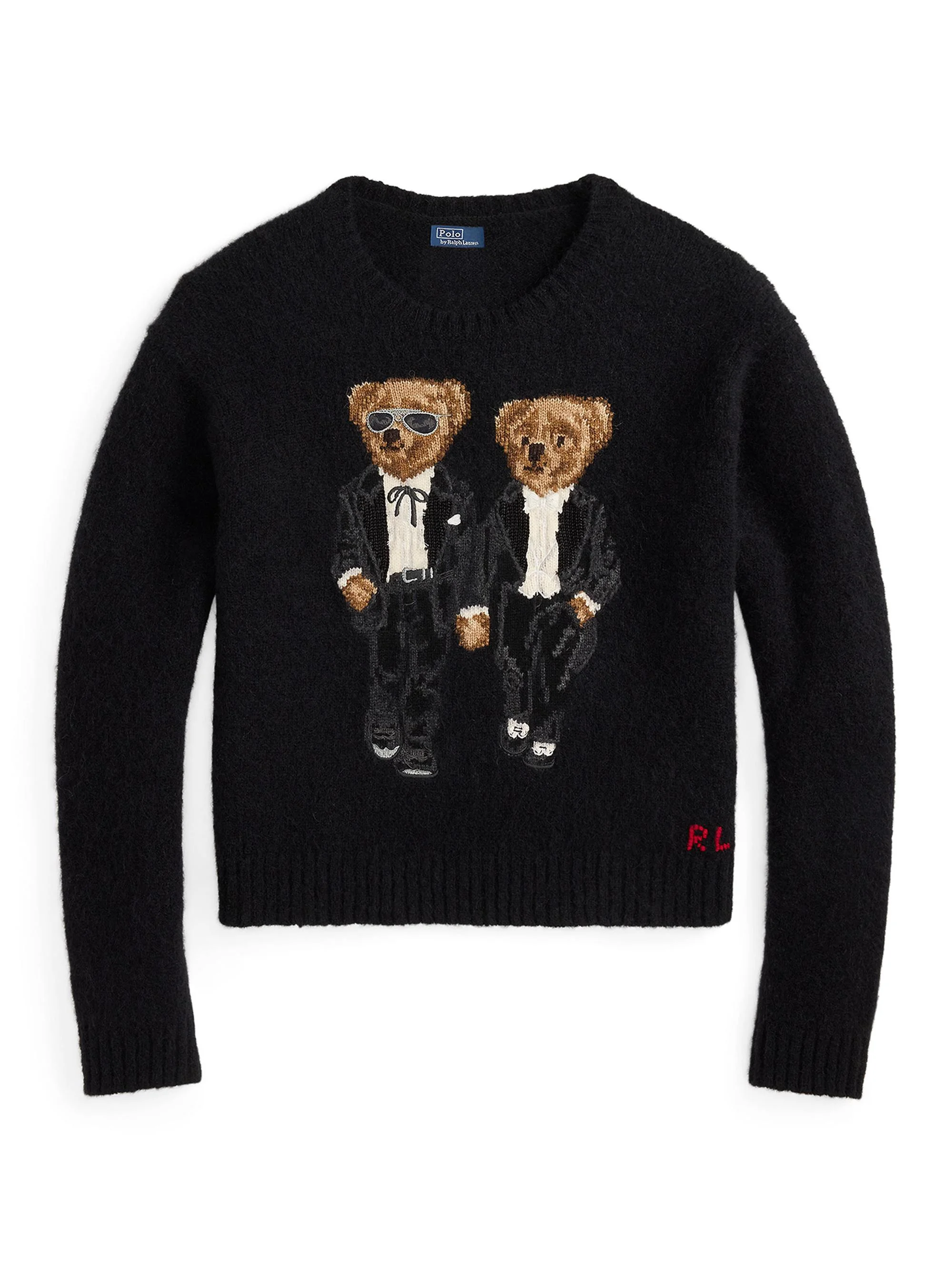 Women's Polo Bear Wool-Blend Crewneck Sweater - Polo Black - 1