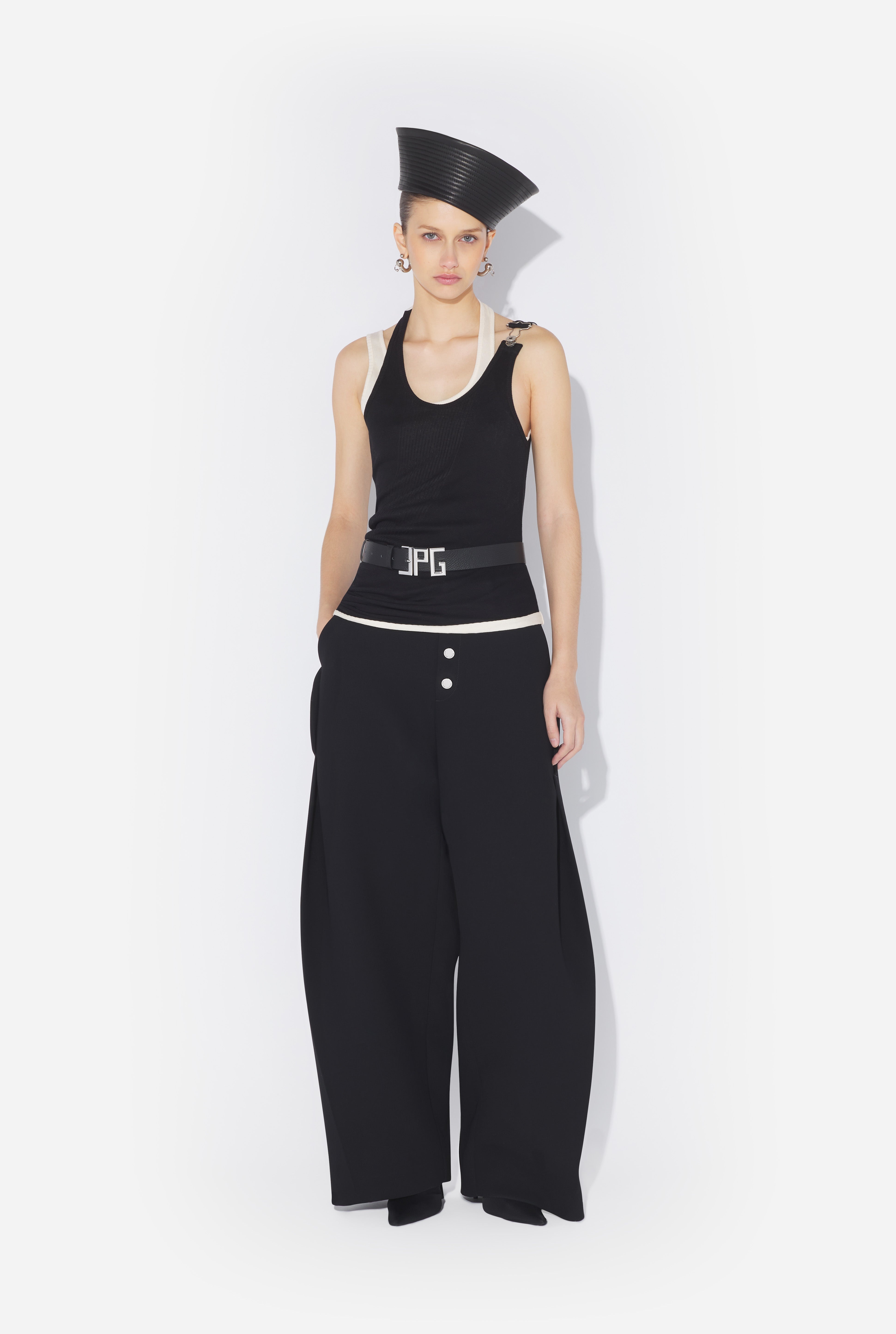 THE BLACK DRAPED DOUBLE TANK TOP - 2
