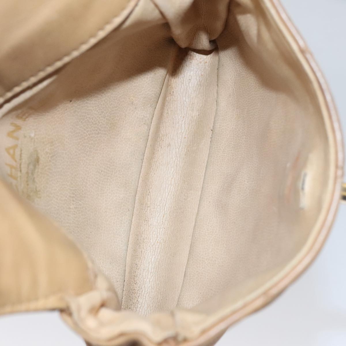 CHANEL Matelasse Waist Bag Leather Beige CC - 11