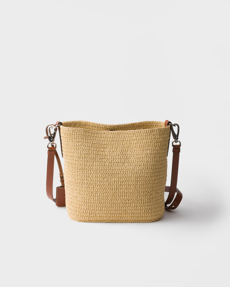 Small crochet and leather bucket bag 4
