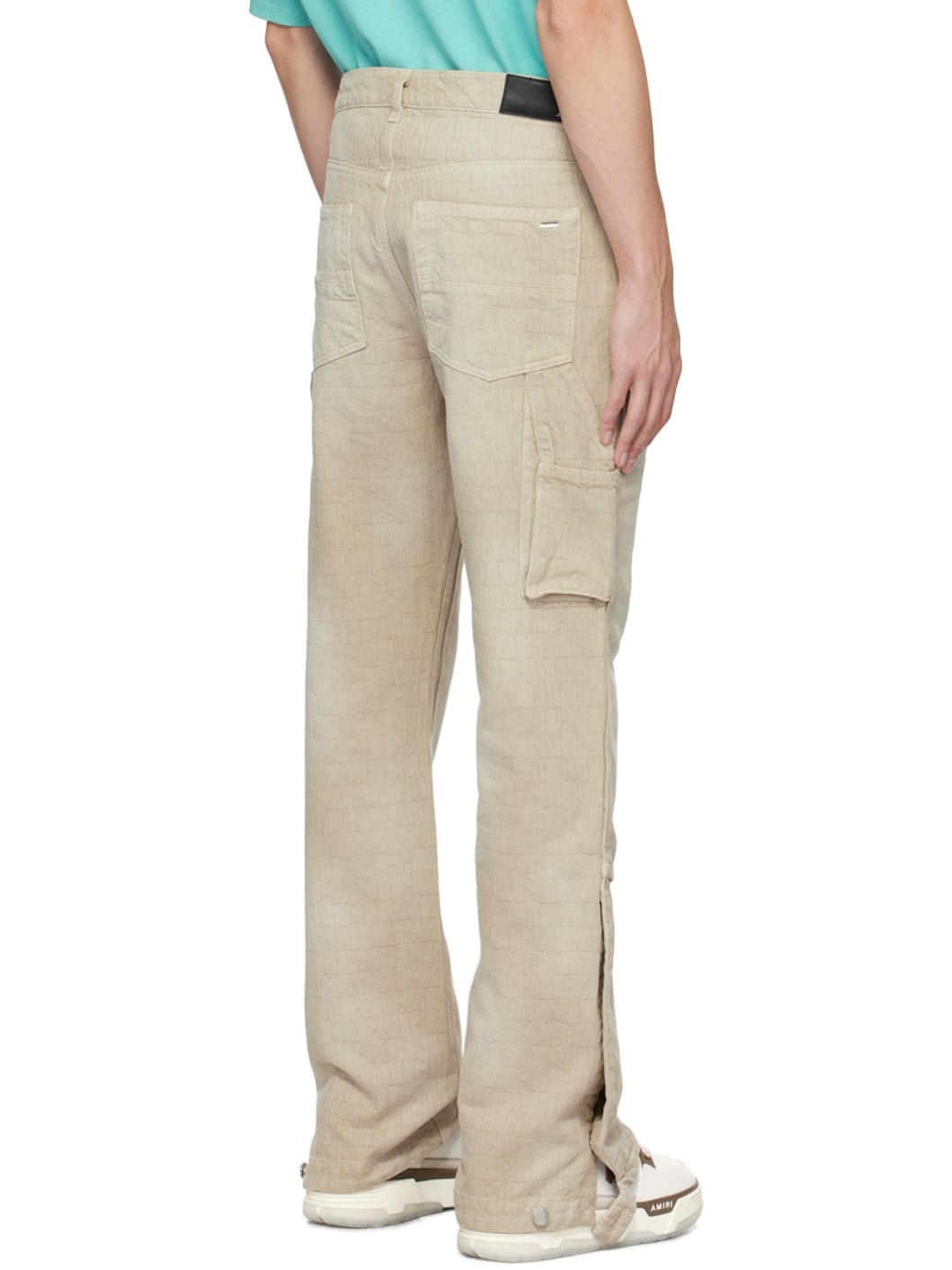 Beige Jacquard Jeans - 3