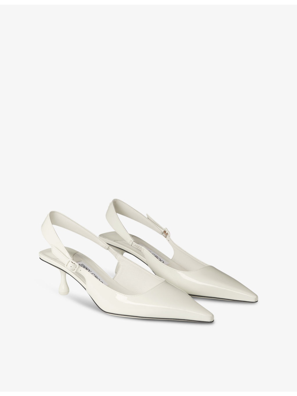 Amel pointed-toe sling-back patent-leather heeled courts - 3
