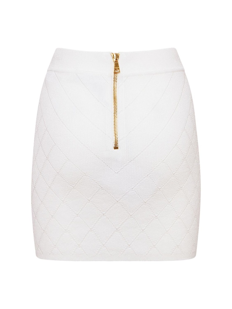 Balmain Knit mini skirt w/buttons | luisaviaroma | REVERSIBLE