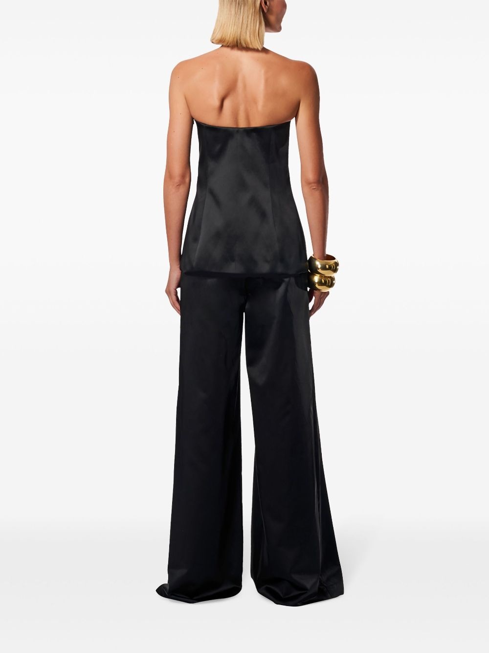 satin strapless top - 3