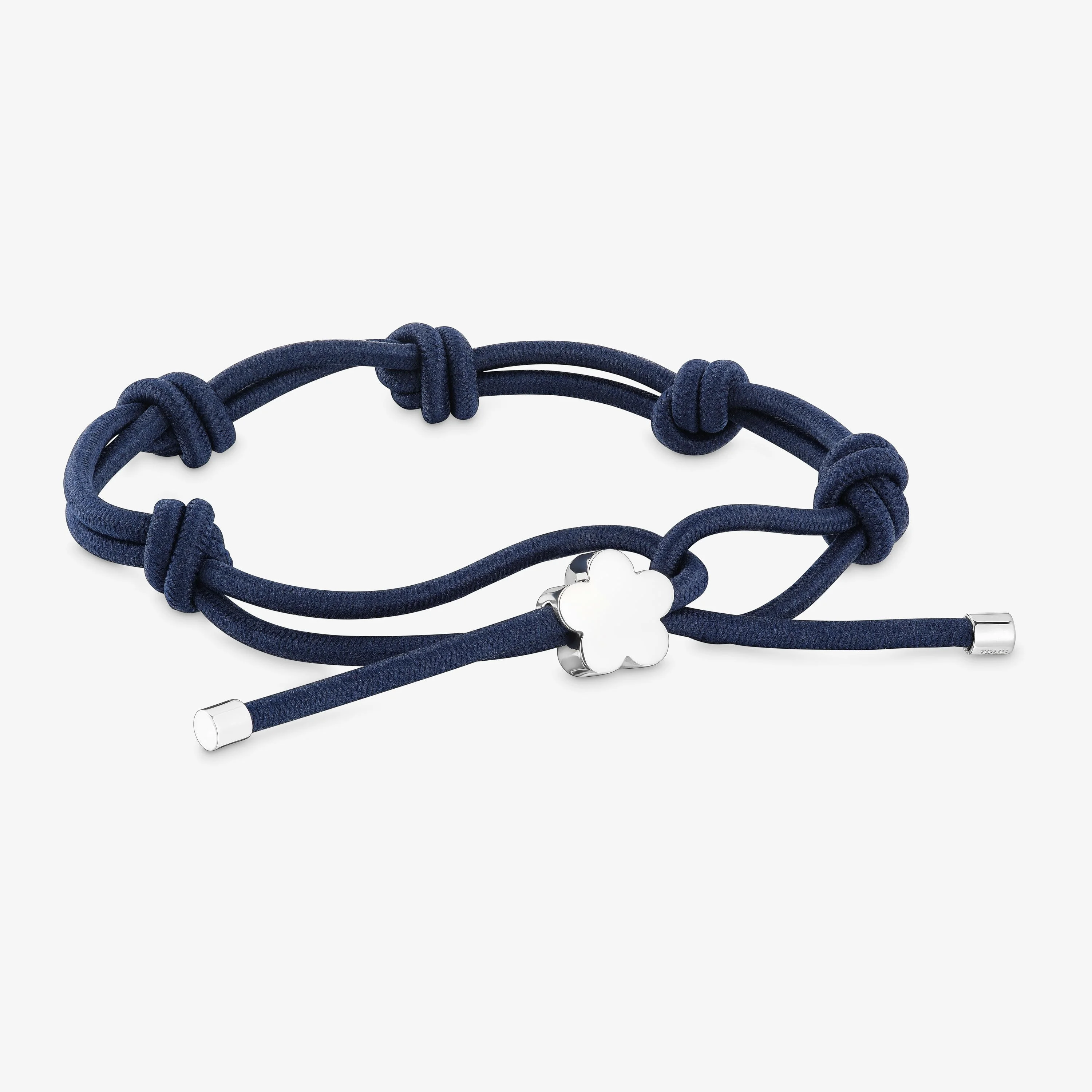 Blue elastic Bracelet and silver flower Sweet Dolls - 1