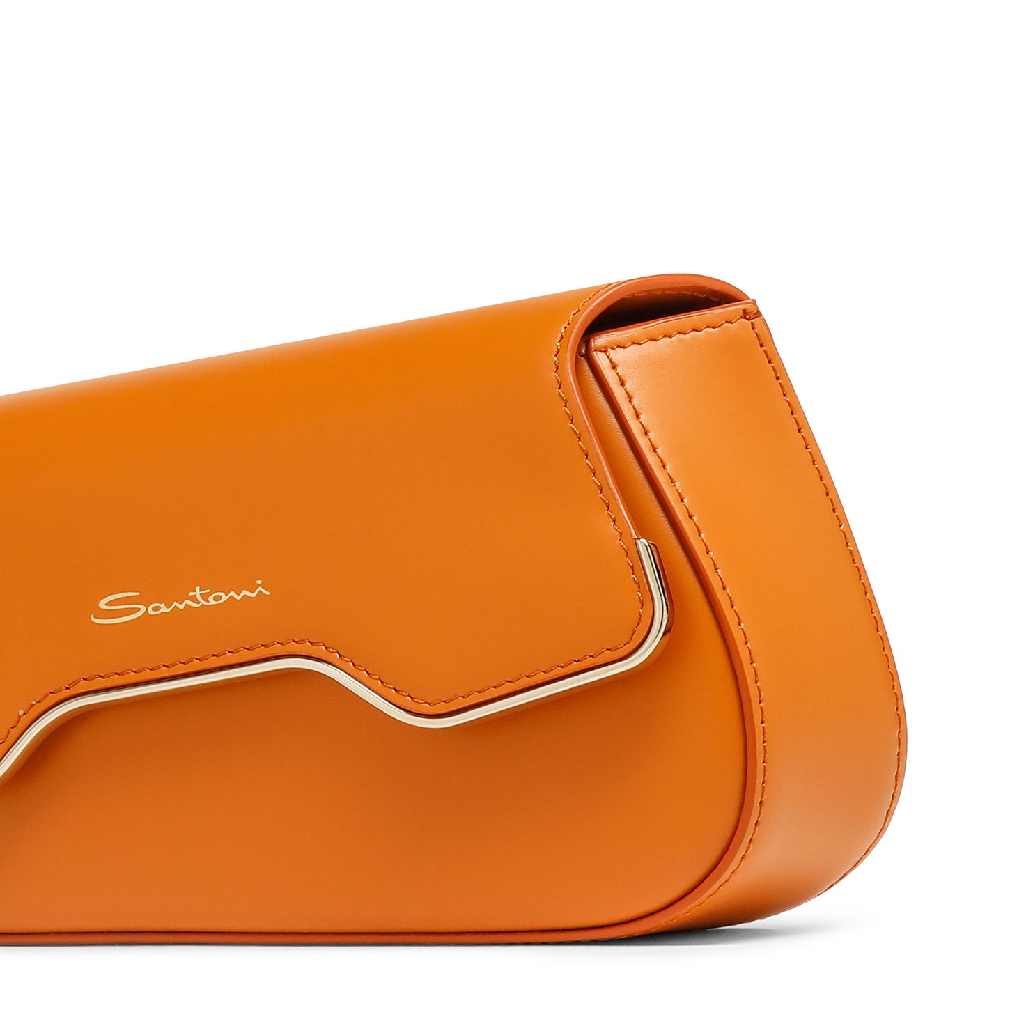 Orange leather The Pluto crossbody bag - 5