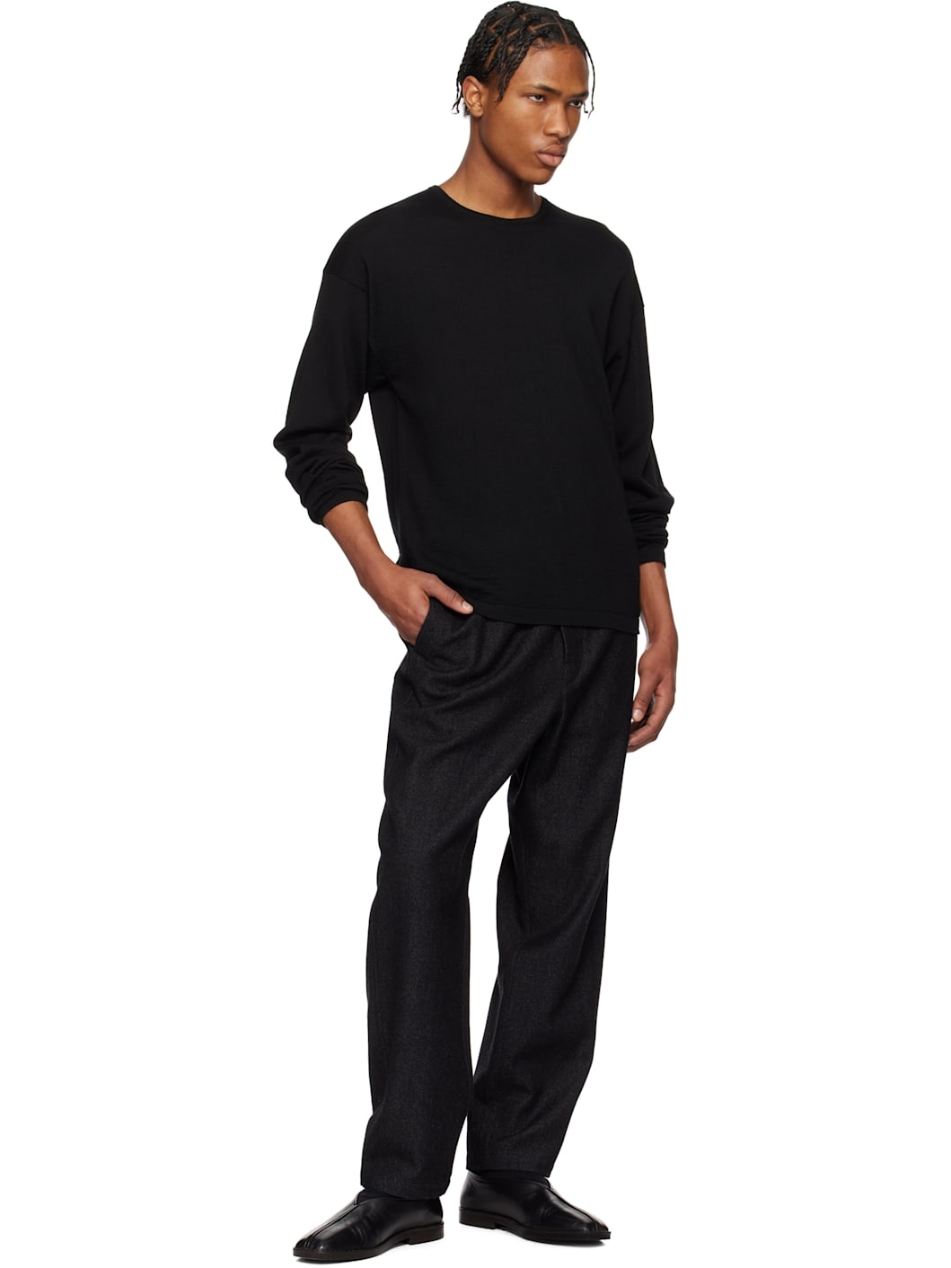 Black Crew Neck Sweater - 5
