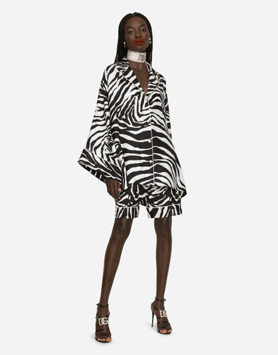 Dolce & Gabbana Zebra-print twill pajama shorts outlook