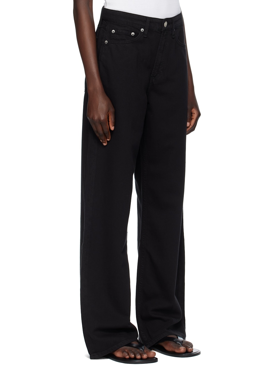 Black Featherweight Logan Wide-Leg Jean - 2