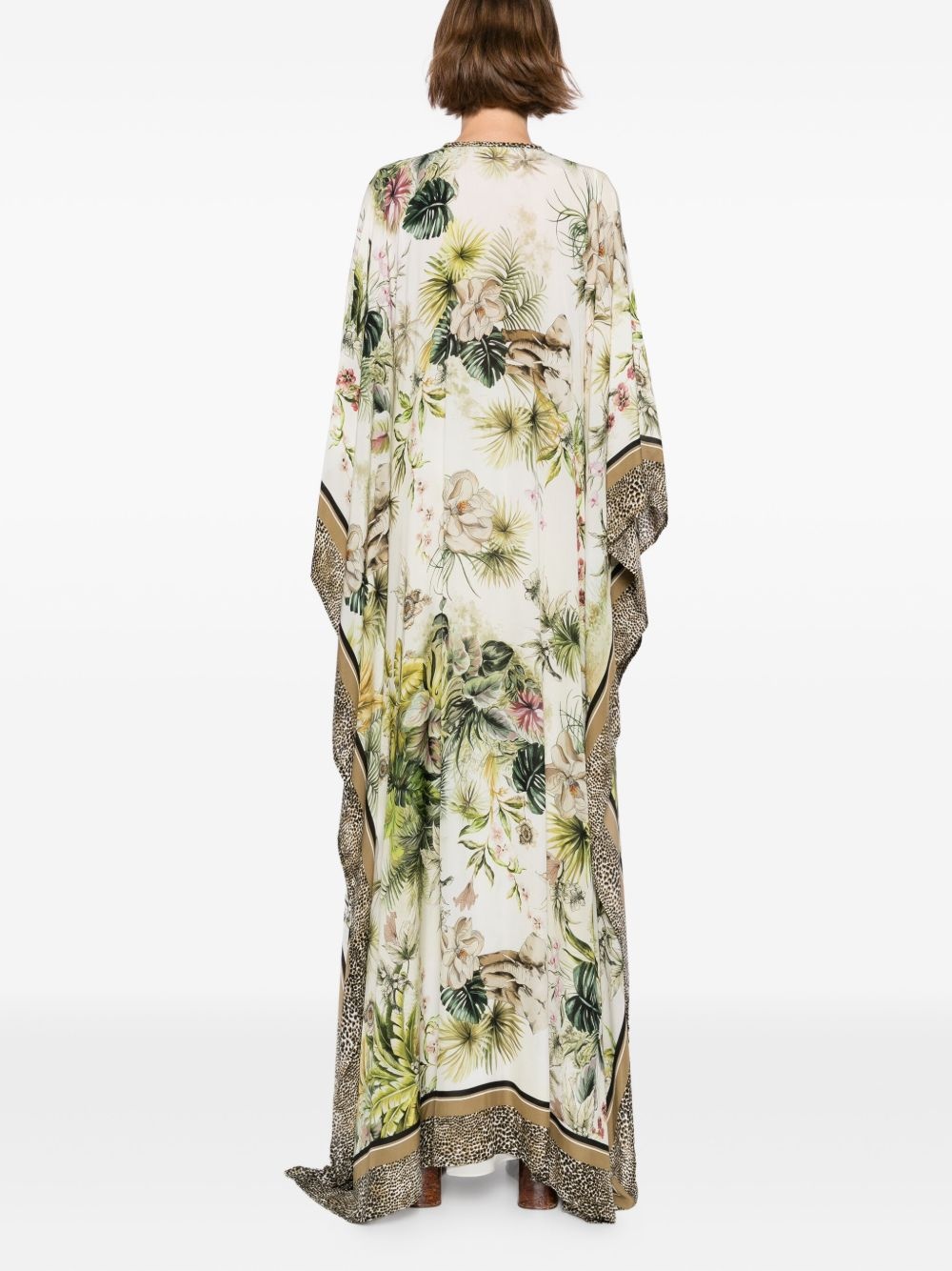 savannah-print chiffon kaftan - 4