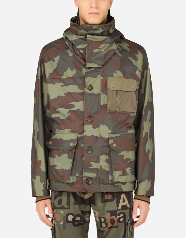 Camouflage-print nylon jacket - 1