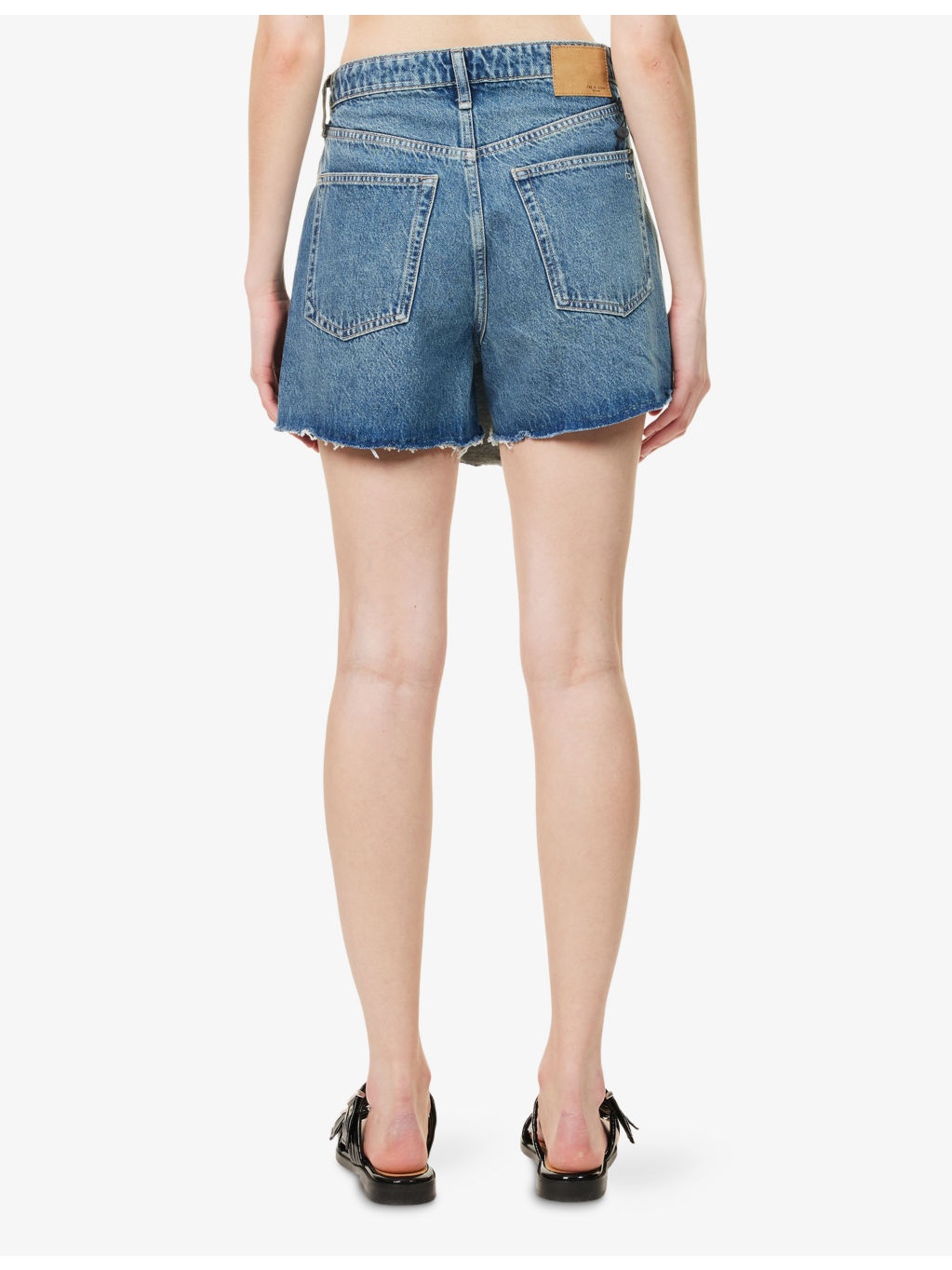Belina Raw-Hem Denim Skort - 4
