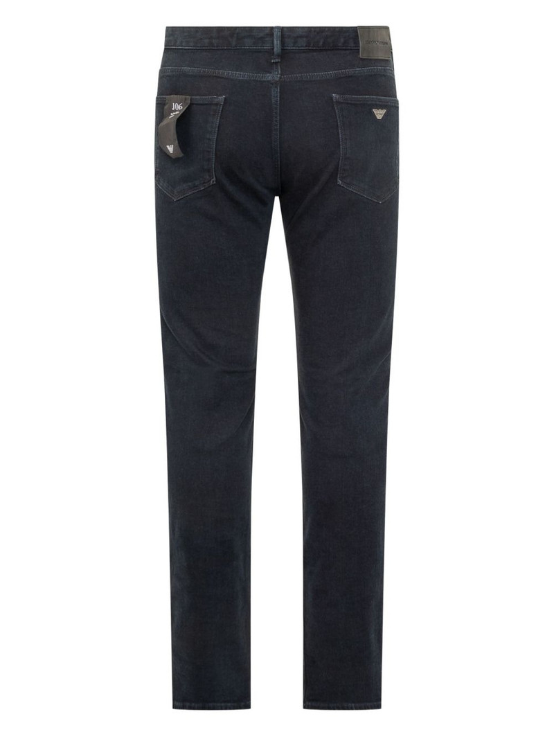 EMPORIO ARMANI five-pocket logo-plaque jeans outlook