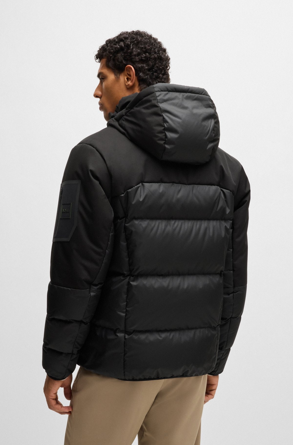 WATER-REPELLENT DOWN JACKET WITH DETACHABLE HOOD - 4