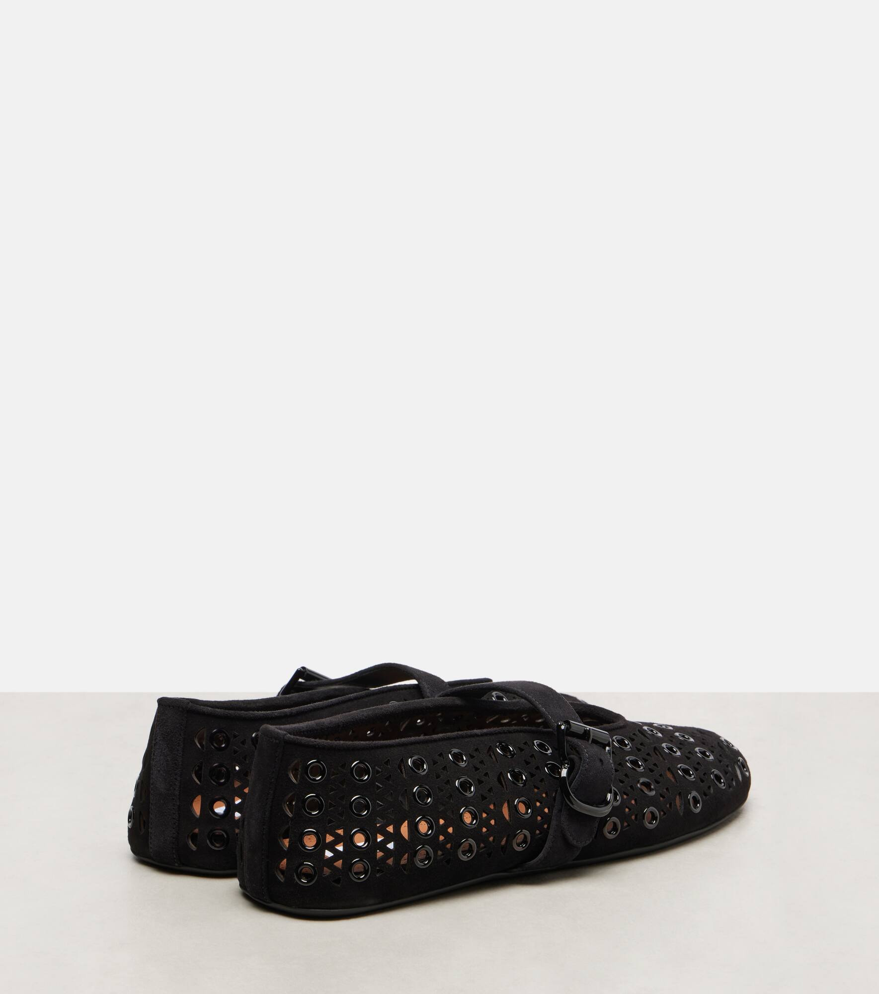 Embellished suede ballet flats - 2