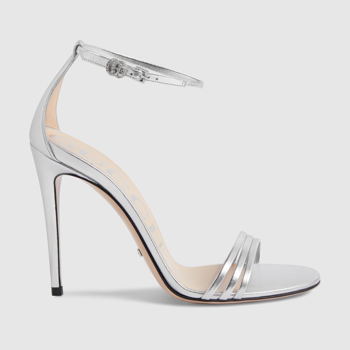 Women's heeled metallic sandal - 1