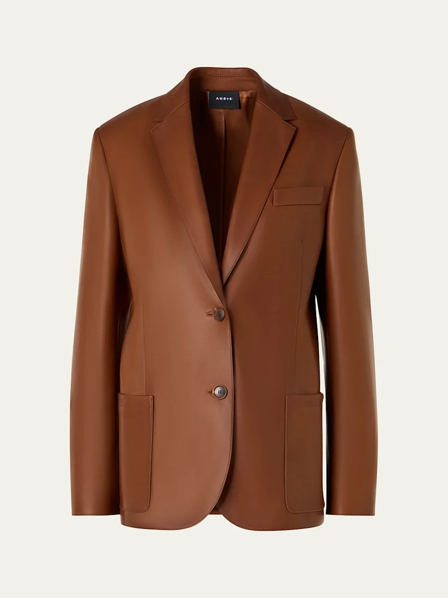 Kora Nappa Leather Single-Breasted Jacket - 1