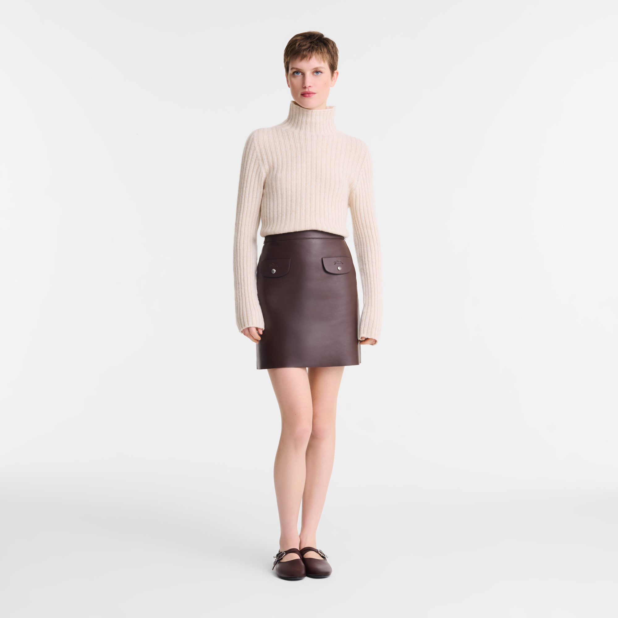 High neck sweater Ecru - Knit - 2