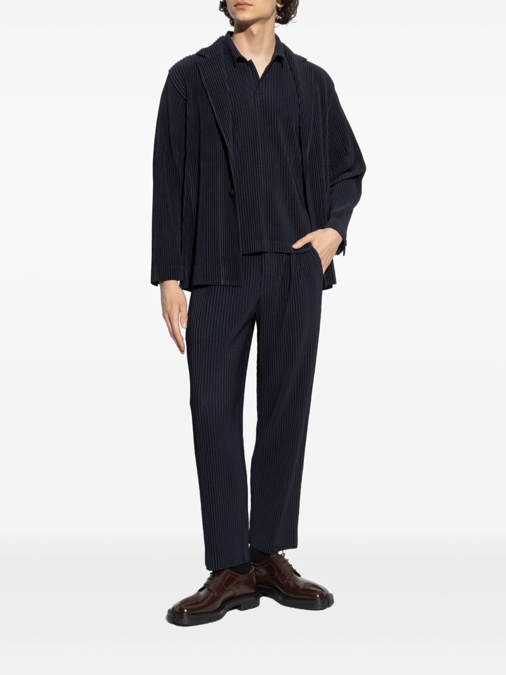 pleated single-breasted blazer - 2
