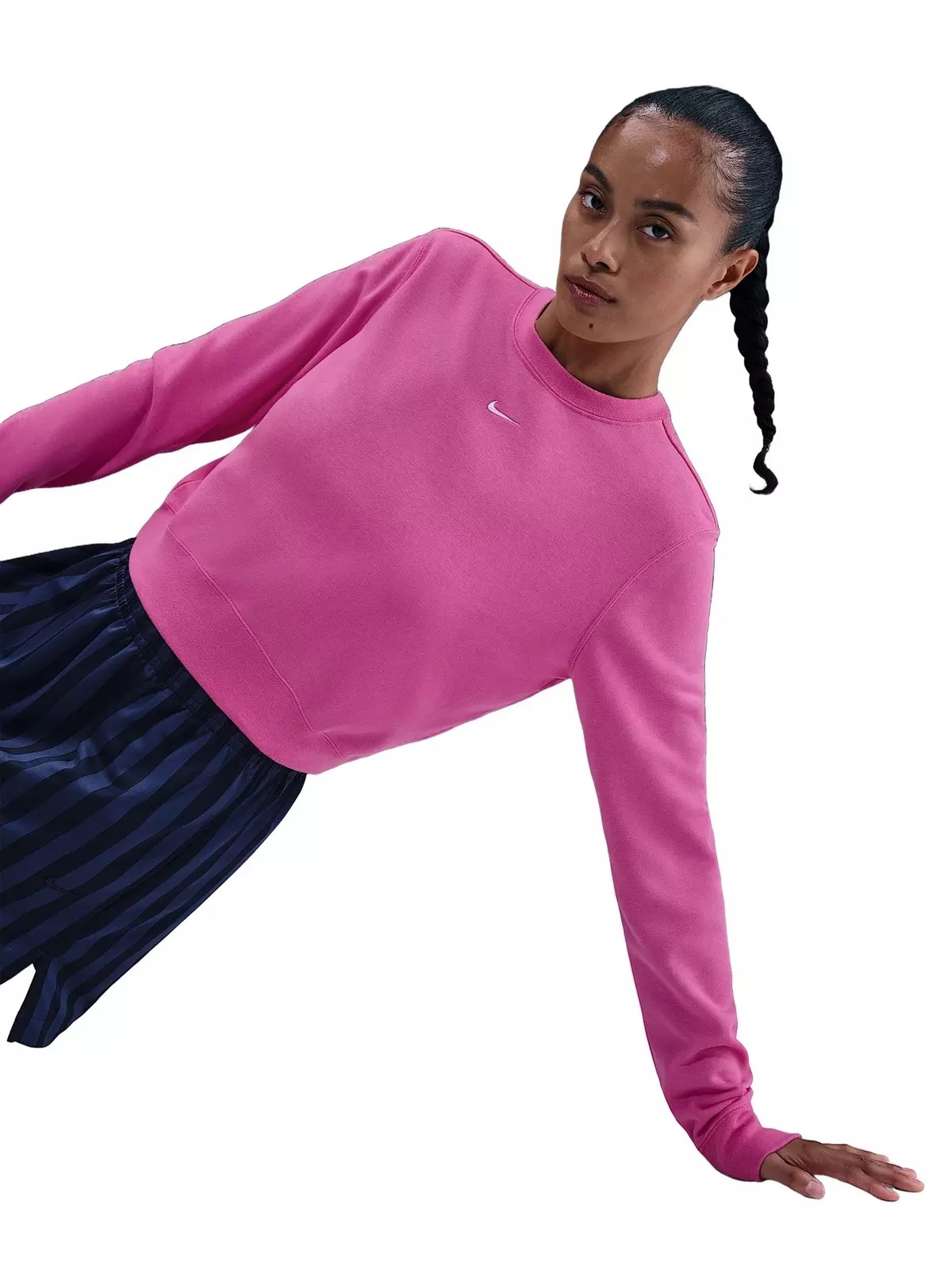 Women's Sportswear Chill Terry Crew-Neck French Terry Sweatshirt -Pink - 3