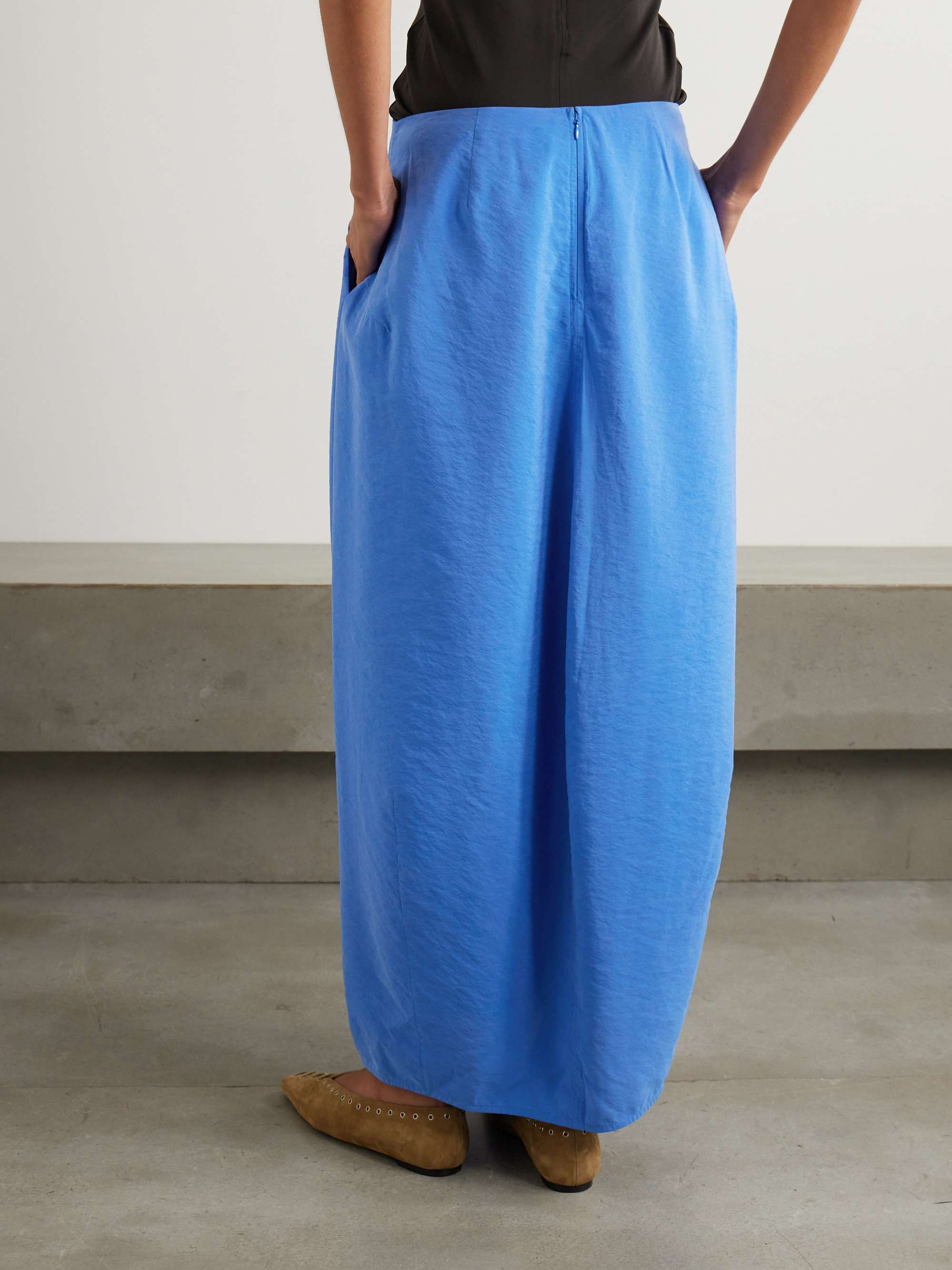 Toteme Women Blue Parachute Silk-Blend Maxi Skirt - 3