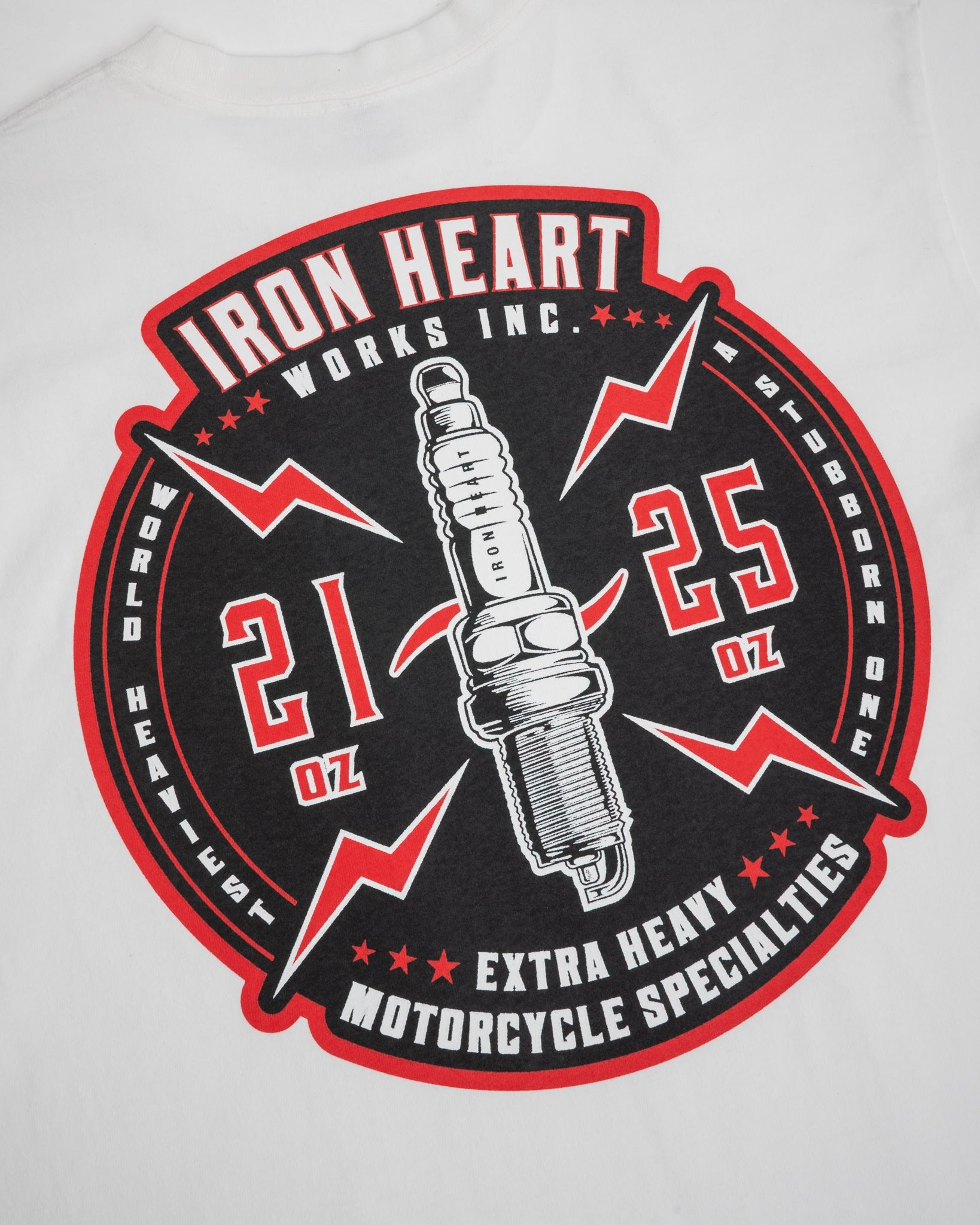 7.5OZ PRINTED LOOPWHEEL CREW NECK T-SHIRT - WHITE - 8