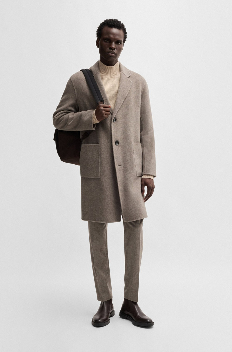 BOSS RELAXED-FIT COAT IN A MICRO-PATTERNED WOOL BLEND outlook