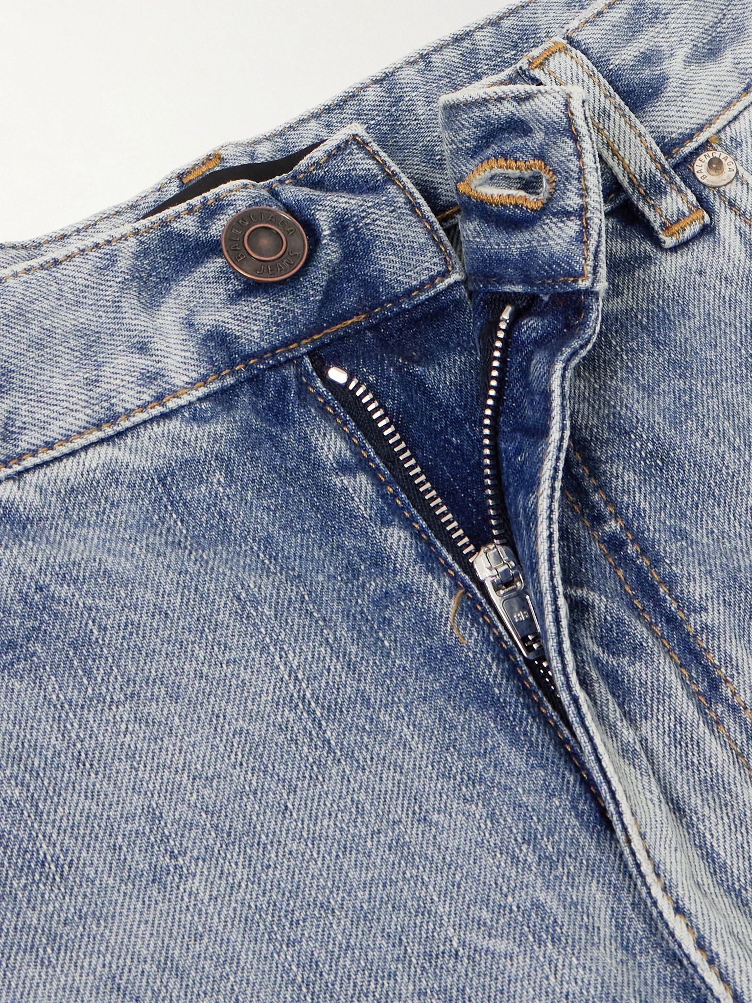 Distressed low-rise flared jeans Light denim - 5