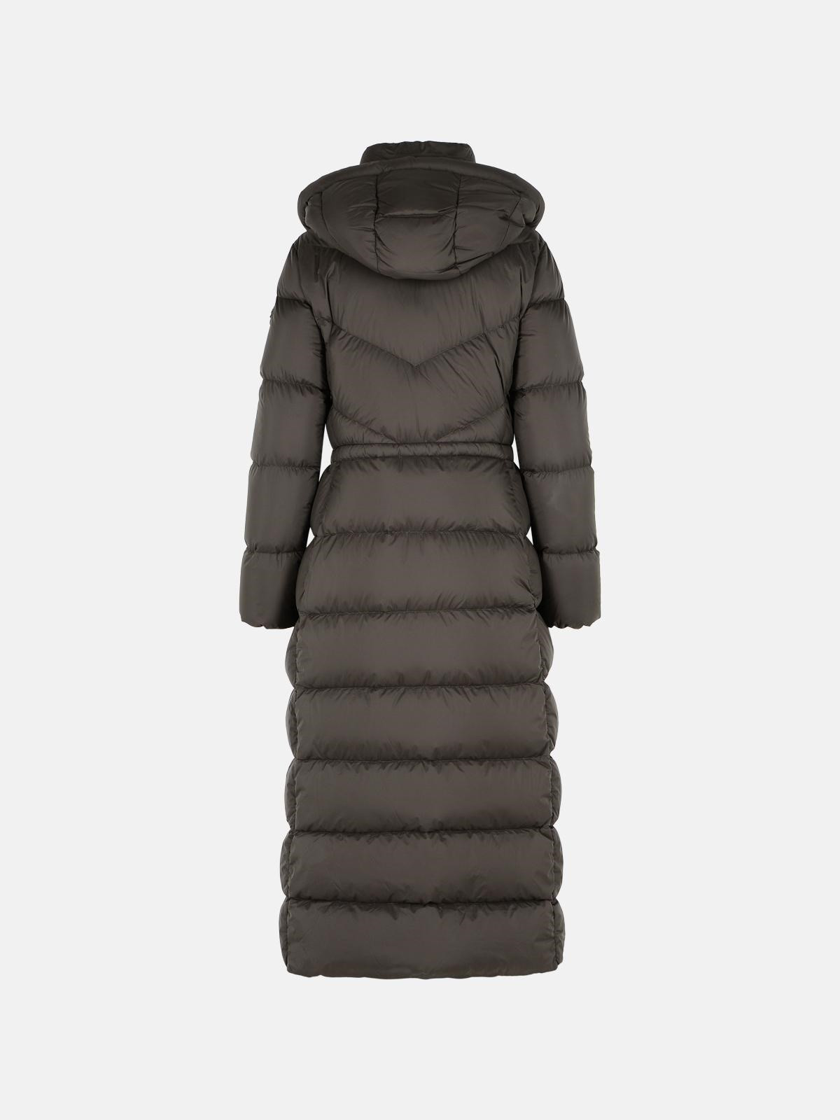'BELLE' LONG BROWN NYLON DOWN JACKET - 3