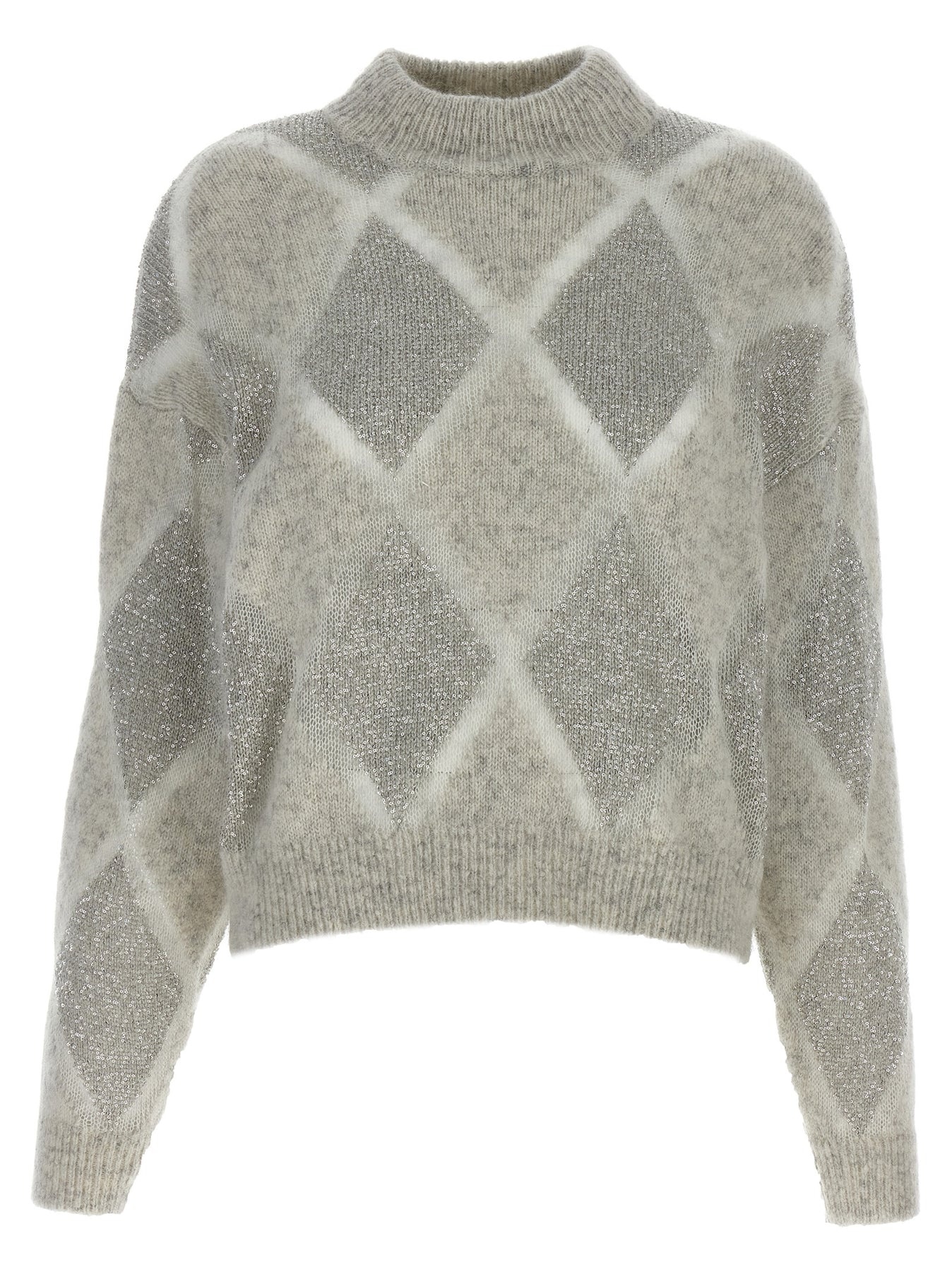 Sequin Sweater Sweater, Cardigans Gray - 1