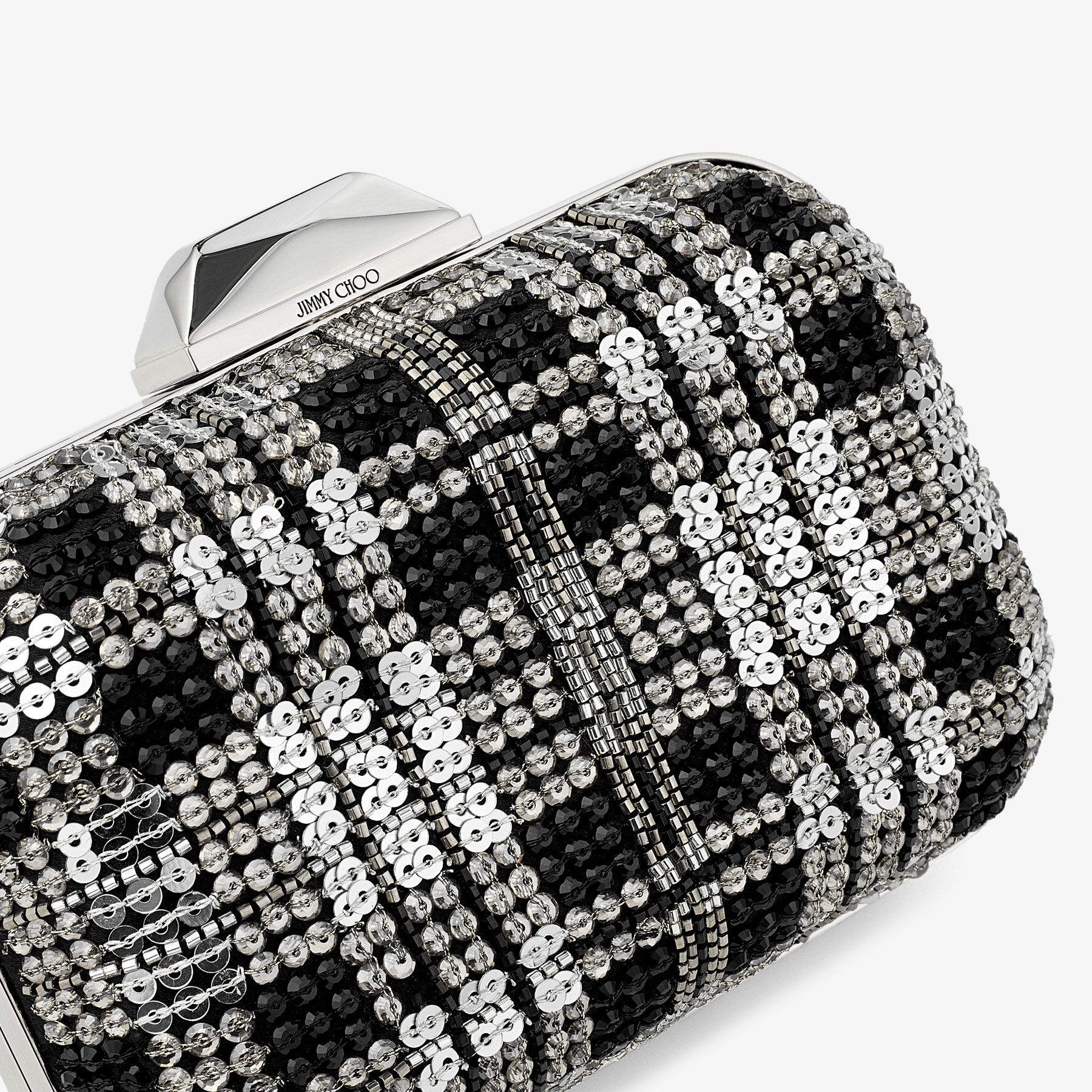 Micro Cloud
Black Satin Mini Bag with Beaded Tartan - 4