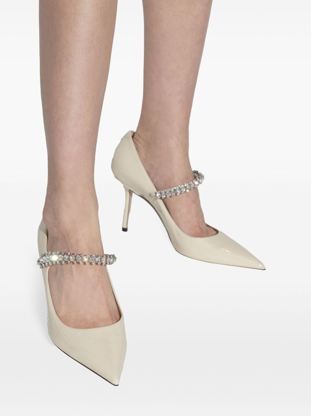 【関税込み】Jimmy Choo オフホワイト Bing 85 ヒール Bing Pump 85 | Ivory Beaded Mesh Pumps | JIMMY CHOO