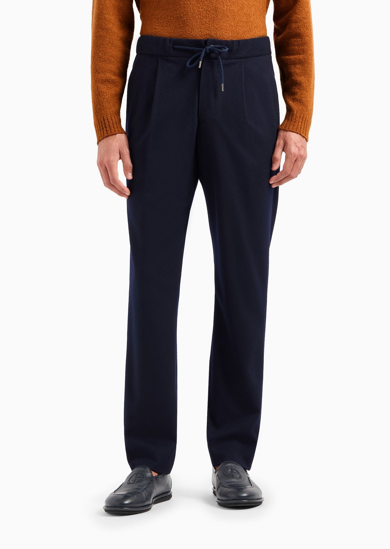Giorgio Armani Vicuña one-pleat trousers in pure vicuña chevron fabric - 2