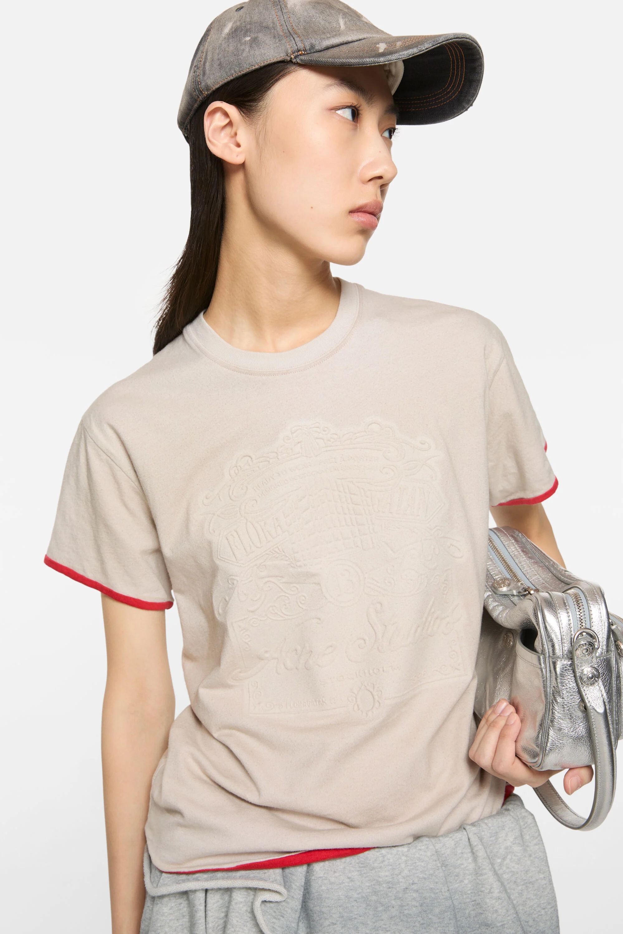 Embossed logo t-shirt - White/red - 4