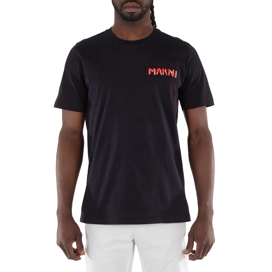 Marni Cotton Patch T-Shirt in Black - 1