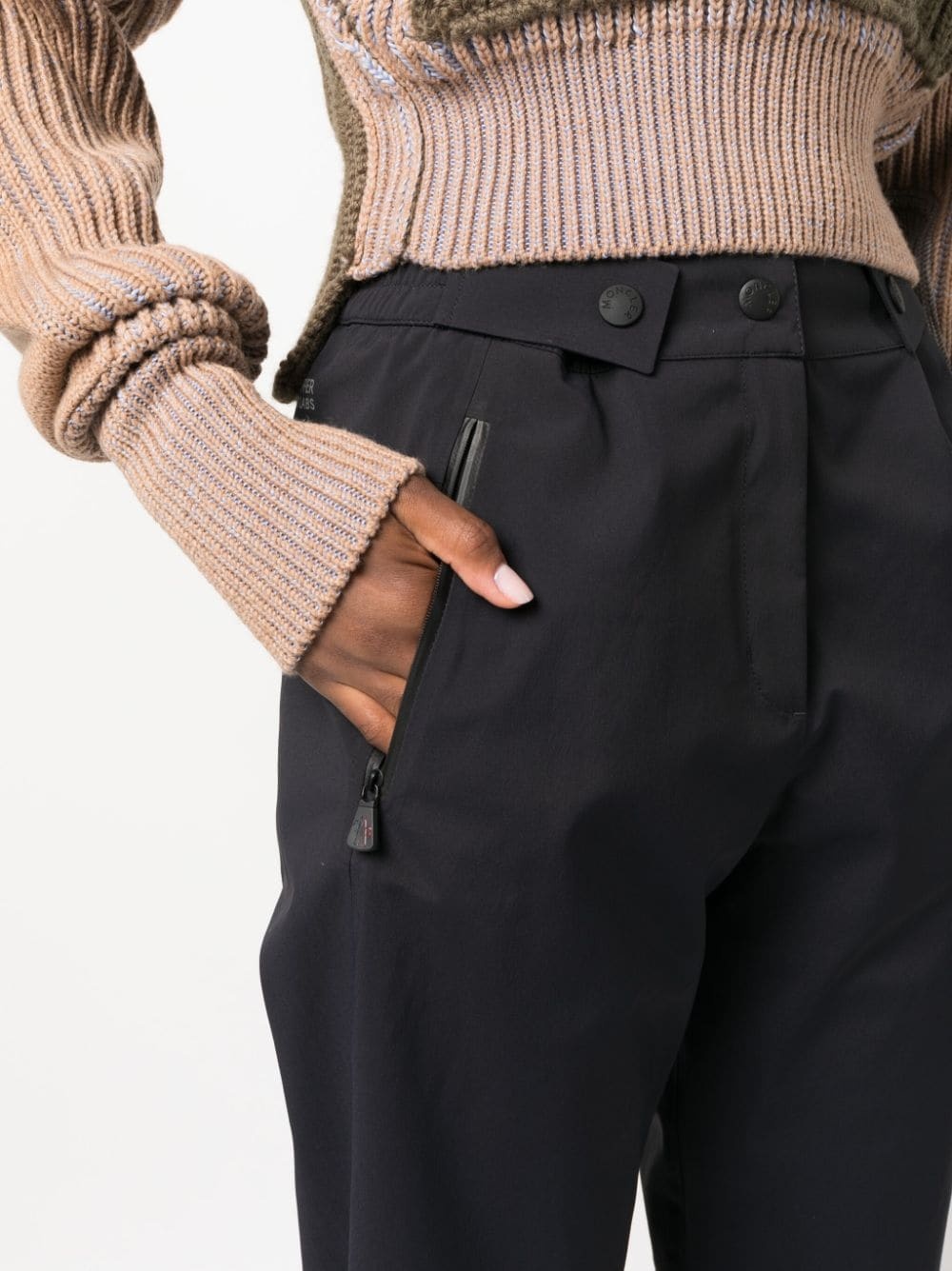 adjustable-waist straight-leg trousers - 5