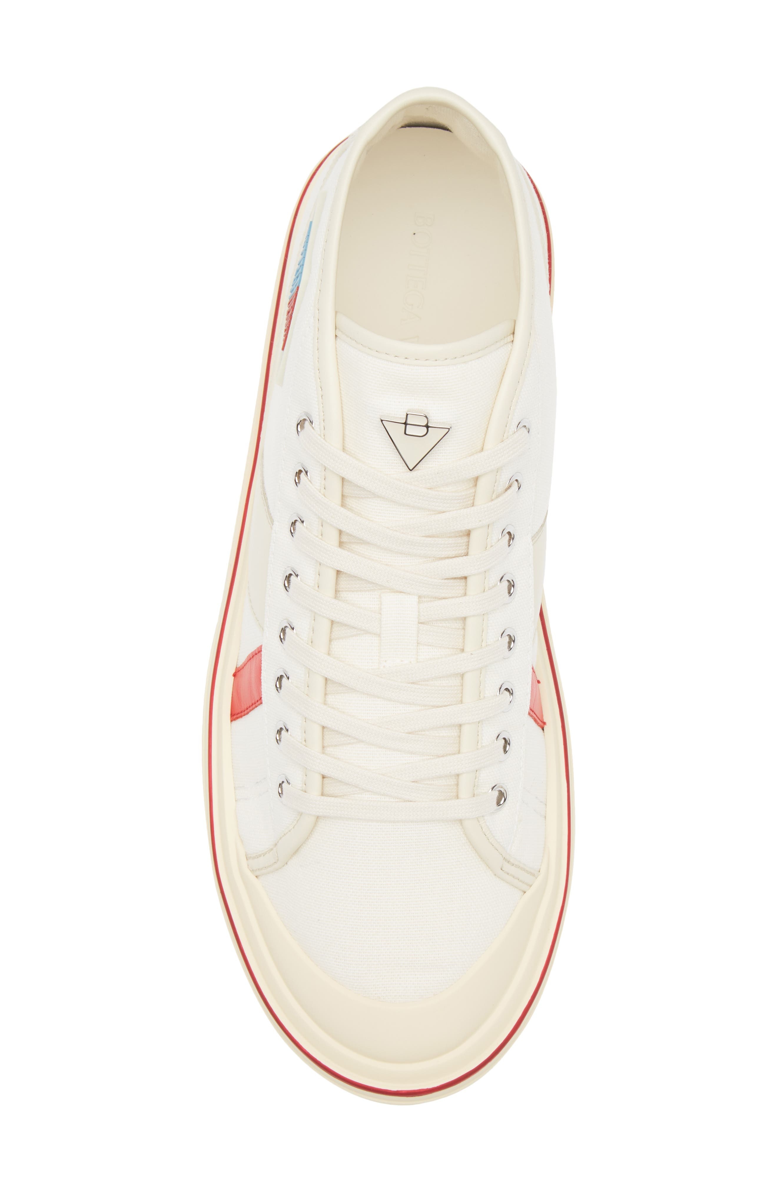 Bottega Veneta Eliot Mixed Media Mid Top Sneaker in 9642 White/Sea Salt at Nordstrom - 5