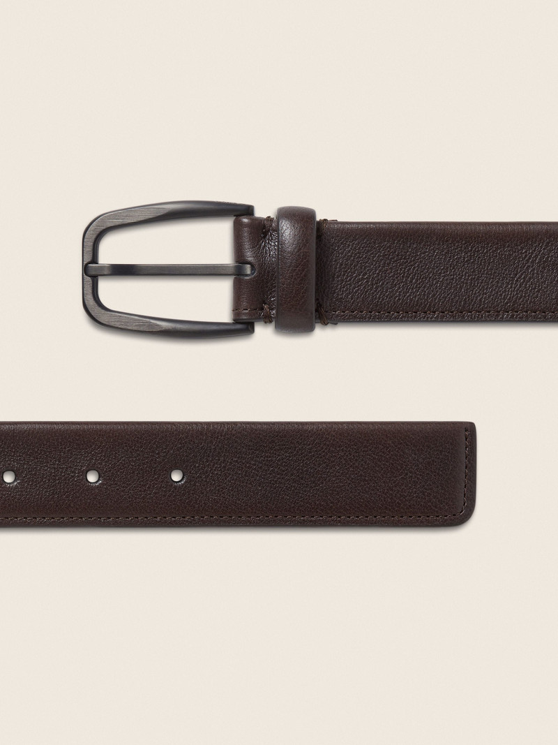ZEGNA DARK BROWN LEATHER BELT outlook