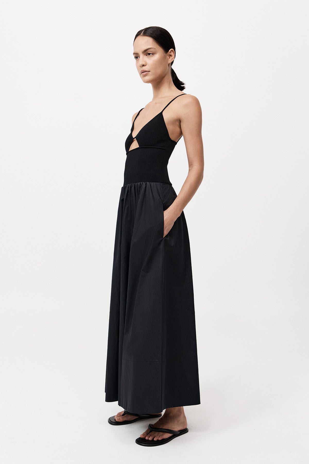 Knit Cami Dress - Black - 4