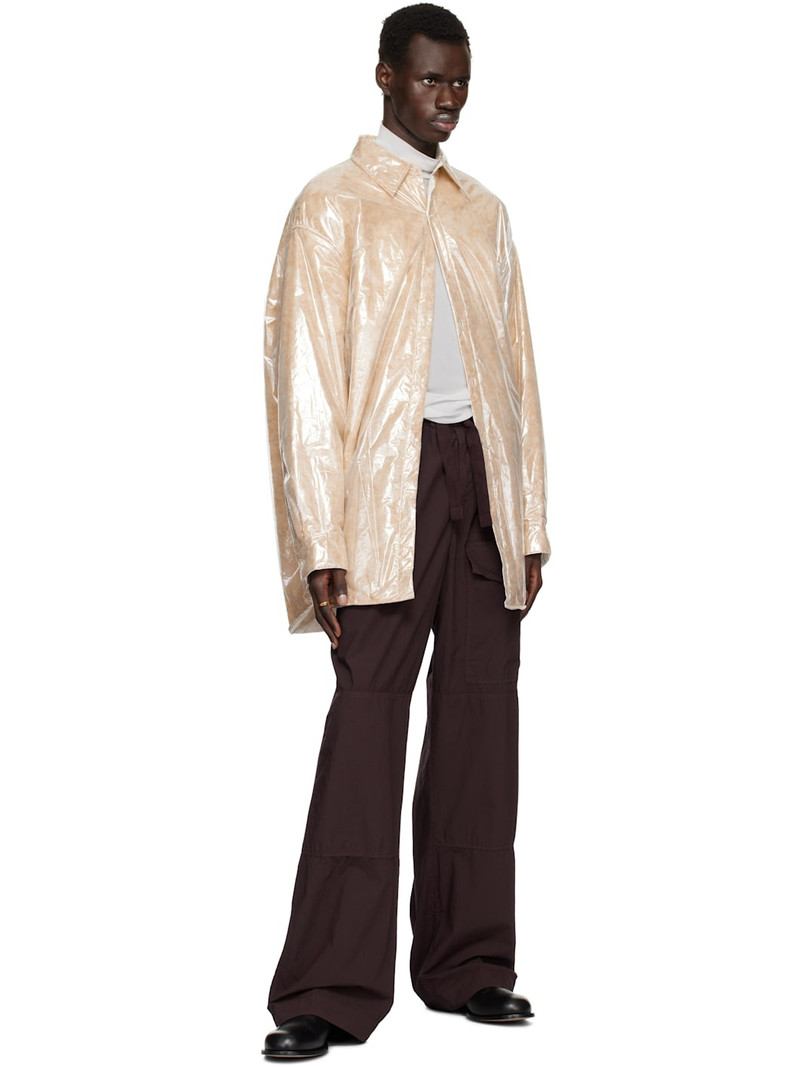 Dries Van Noten Burgundy Overdyed Cargo Pants outlook