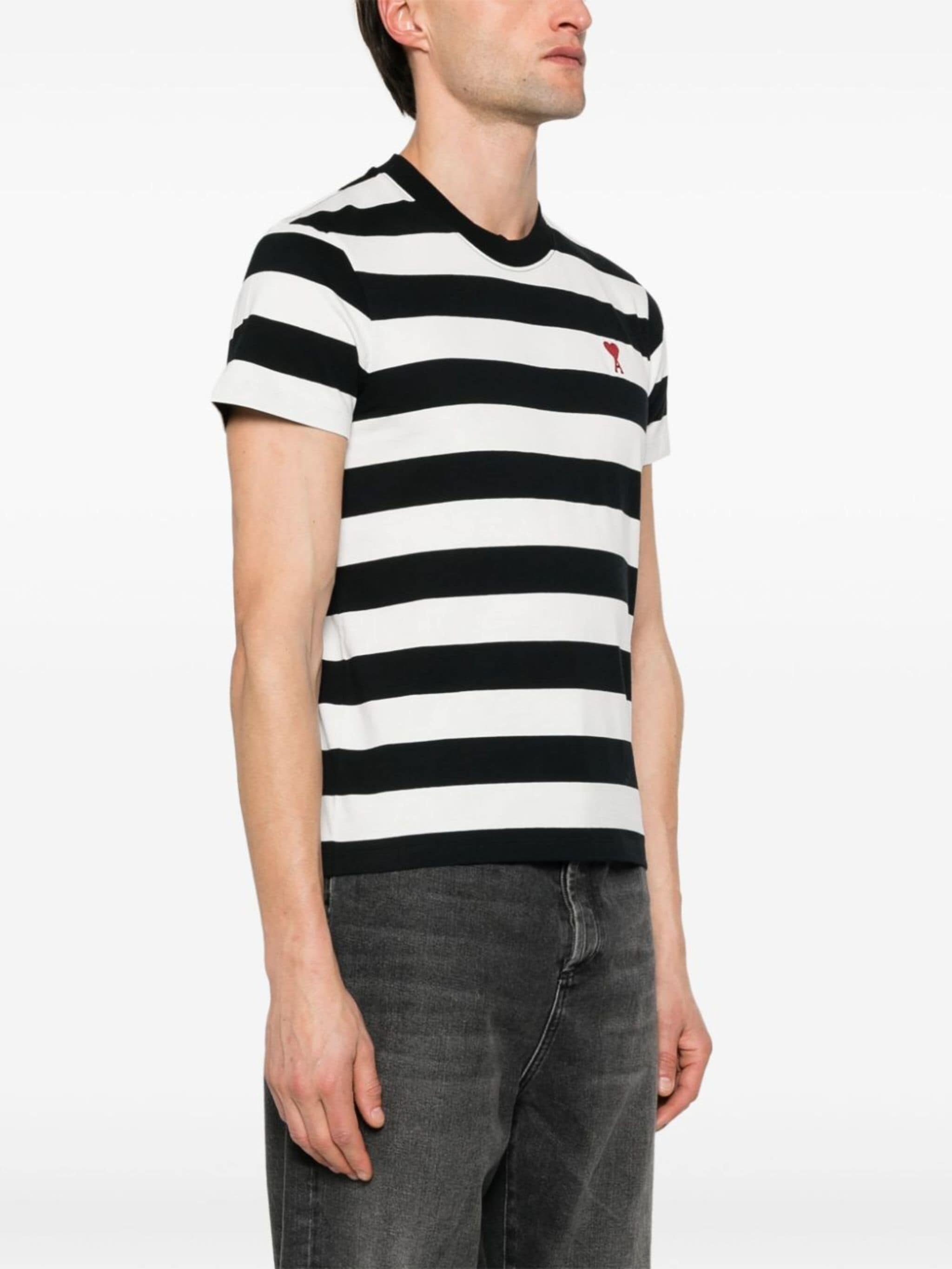 AMI Paris Ami De Coeur striped T-shirt | eraldo | REVERSIBLE