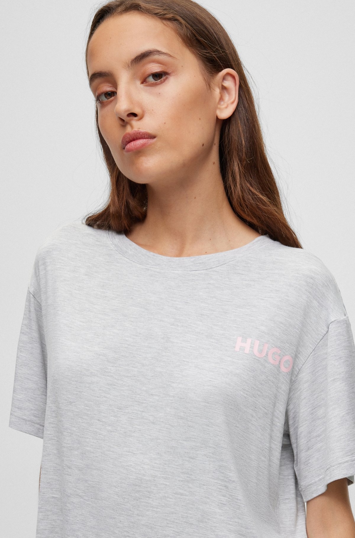 RELAXED-FIT PAJAMA T-SHIRT WITH PRINTED LOGO - 4