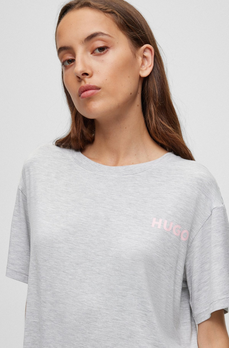 RELAXED-FIT PAJAMA T-SHIRT WITH PRINTED LOGO 4