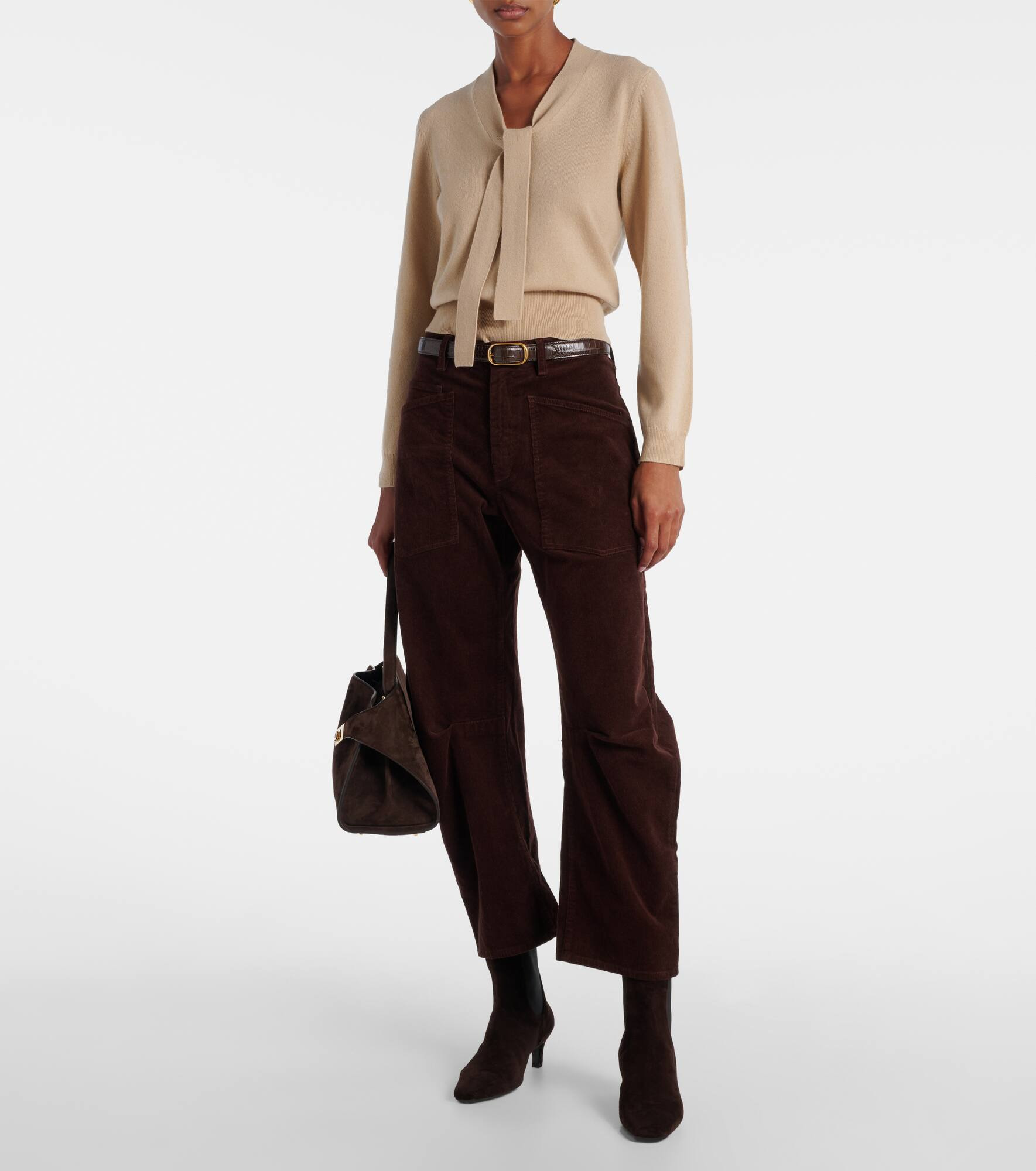 Shon mid-rise barrel-leg pants - 2
