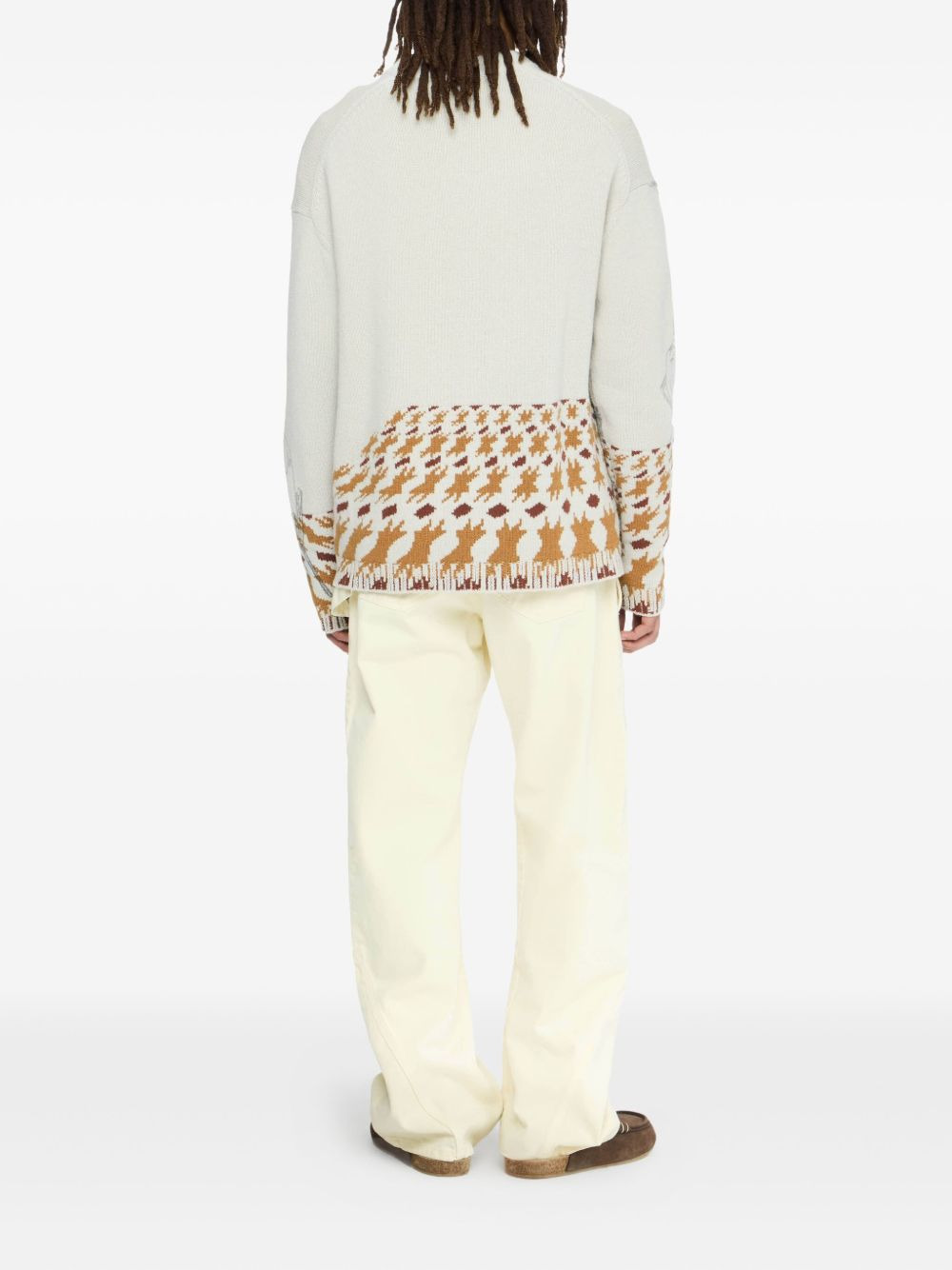 graphic-houndstooth sweater - 3